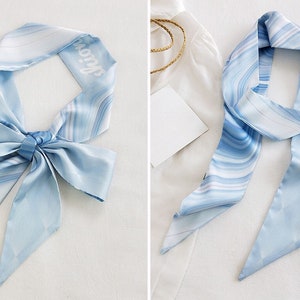 Skinny Scarf Accessory, Headband Scarf, Long Ribbon Hair Accessorise Women Neck Scarf, Handbag Scarf, Silk Hair Band, Skinny Silk Scarf