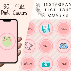 Cute Pink Instagram Highlight Covers For Streamers - Streamer Accessories - Ig Highlight Covers - Pink Kawaii - Twitch Accessories