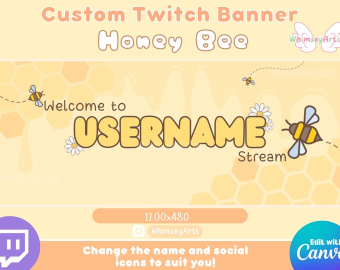 Bee Twitch Stream Overlay Package | Honey Bee Animated Stream Screens ...