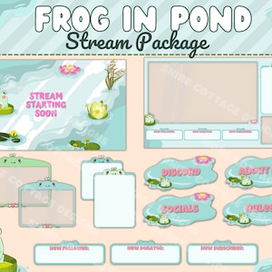 Cute Kawaii Frog in Pond Stream Package w/Animated Cutscenes - Cute Frog - Twitch pack - Nature