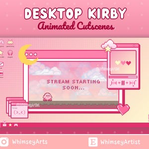 Kirby Desktop Animated Cutscenes | Kirby Overlays, Kirby Emotes, Animated Overlays, Kirby Stream Pack, Twitch Package, Animated Kirby Emotes