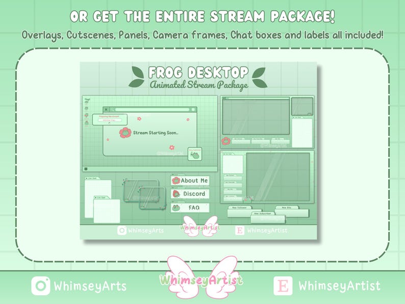 Cutscene Text Box Frog Desktop Panels | Kawaii Frog Stream Panels, Desktop Popup Window ...