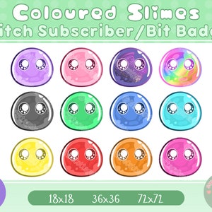 Slime Twitch Badges, Kawaii Sub Badges, Slime Emotes, Slime Stream Pack, Kawaii Slime Art, Slime Twitch, Green Twitch Accessories