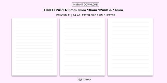 Printable Lined Paper Planner Printable Ruled Paper - Etsy