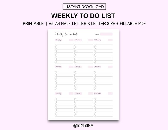 Printable to Do List Minimalist Productivity Planner to Do - Etsy