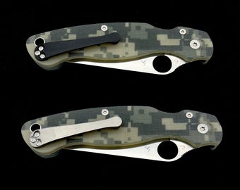 Clip de titanio fresado en 3D para Spyderco Military 2 C36GPE2 en varios colores anodizados.