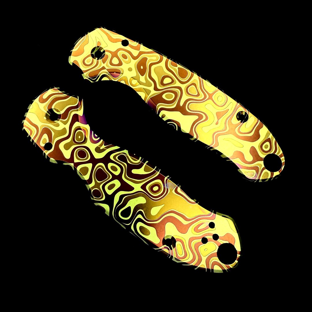 Custom Flomascus Tri Color Golds Pattern Grade 5 6AL4V Titanium Scales ...