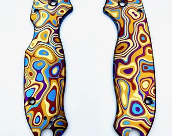 CustomFlo Evo Pattern Grade 5 6AL4V Titan Griffschalen für das Spyderco Para 3 C223GP