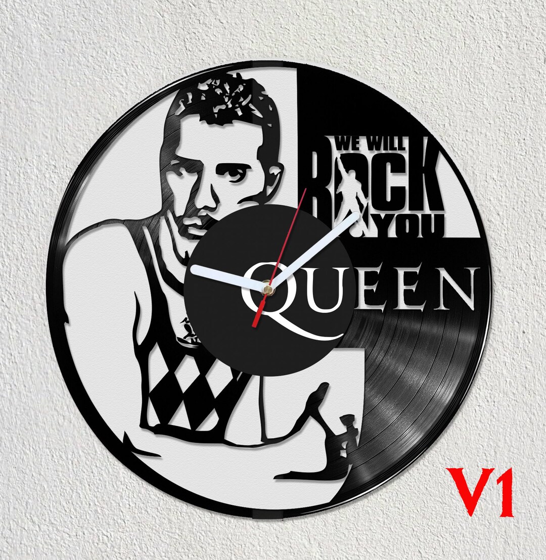 Queen Freddie Mercury Vinyl Record Wall Clock Gift Idea Art Decorate queen-freddie-mercury-vinyl-record-wall-clock-gift-idea-art-decorate