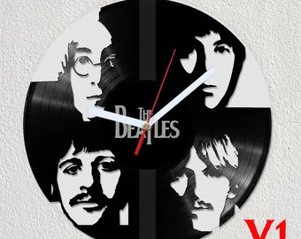 Horloge murale disque vinyle des Beatles, idée cadeau : art déco pour la maison