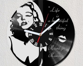 Marilyn Monroe Vinyl Record Wandklok Cadeau Idee Kunst Versieren Huis