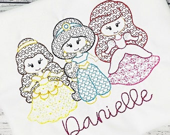 Little Princess Shirt,  Embroidery Light Fill