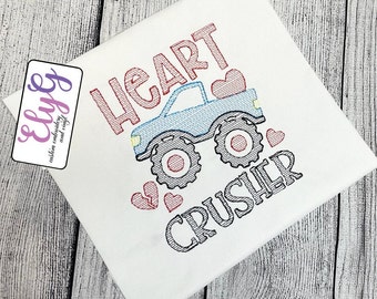 Heart Crusher Shirt Embroidery Applique