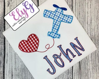 Boys Valentine's Day Shirt Airplane Pulling Heart