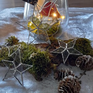Glas Stern Strukturglas, Deko, Weihnachten, Fensterschmuck, Baumschmuck, Anhänger,