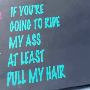 If You&#39;re Going To Run My Ass At Least Pull My Hair, Die Cut Vinyl Fahrzeug Fenster Aufkleber.