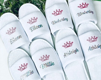 Pamper slippers | Personalised slippers for kids and adults | Bridesmaid slippers | bridal wedding slippers | Valentines slippers |