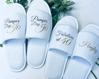 Personalized Birthday Spa Slippers: Pamper Party Favors