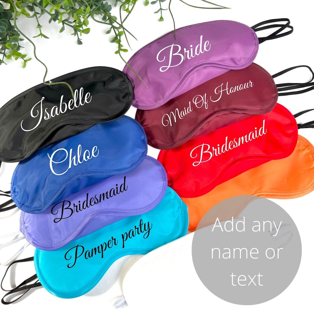 Personalised Sleep Eye Masks for Adults Kids Girls Sleepover Goody Bag