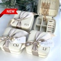 Travel jewelry box with gold initials | Personalised Travel Jewellery box | personalised bridesmaids gifts | jewelry holder | wedding gift