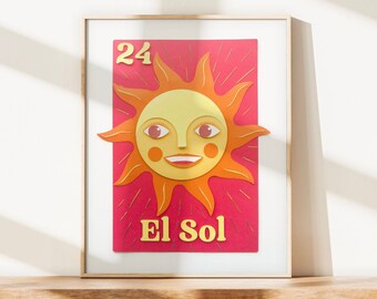 El Sol / Loteria-Inspired / Photo Print of Cut-Paper Artwork