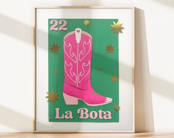 La Bota / Loteria-Inspired / Photo Print of Cut-Paper Artwork