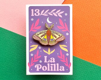 Enamel Moth Pin / Automeris Iris Moth Design