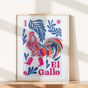 El Gallo / Inspirowane loterią / Wydruk fotograficzny dzieła sztuki wycinanego papieru