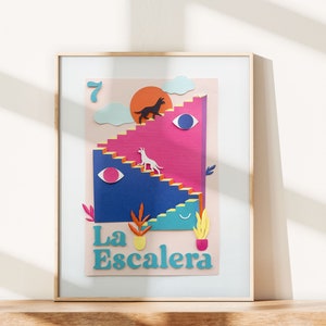 La Escalera / Loteria-Inspired / Photo Print of Cut-Paper Artwork