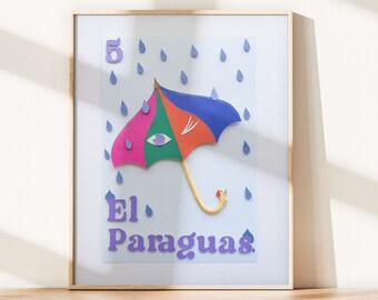 El Paraguas /Loteria-Inspired / Photo Print of Cut-Paper Artwork