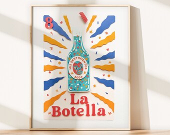 La Botella / Loteria-Inspired / Photo Print of Cut-Paper Artwork