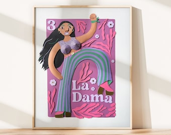 La Dama / Loteria-Inspired / Photo Print of Cut-Paper Artwork