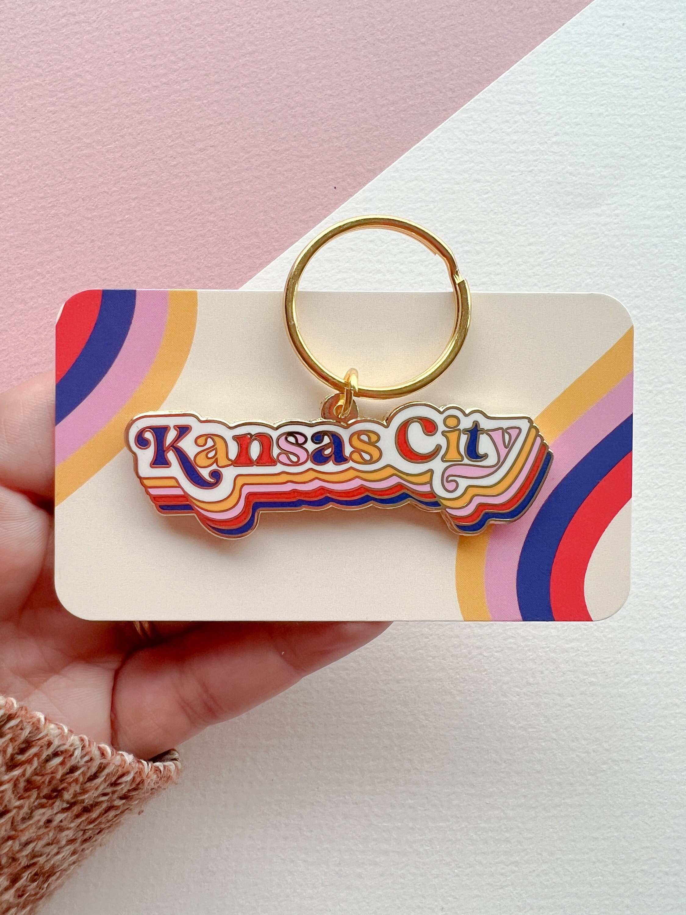 Keychains Kansas Kansas City Hard Enamel Keychain - Etsy