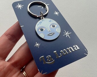 Moon / La Luna  Hard Enamel Keychain
