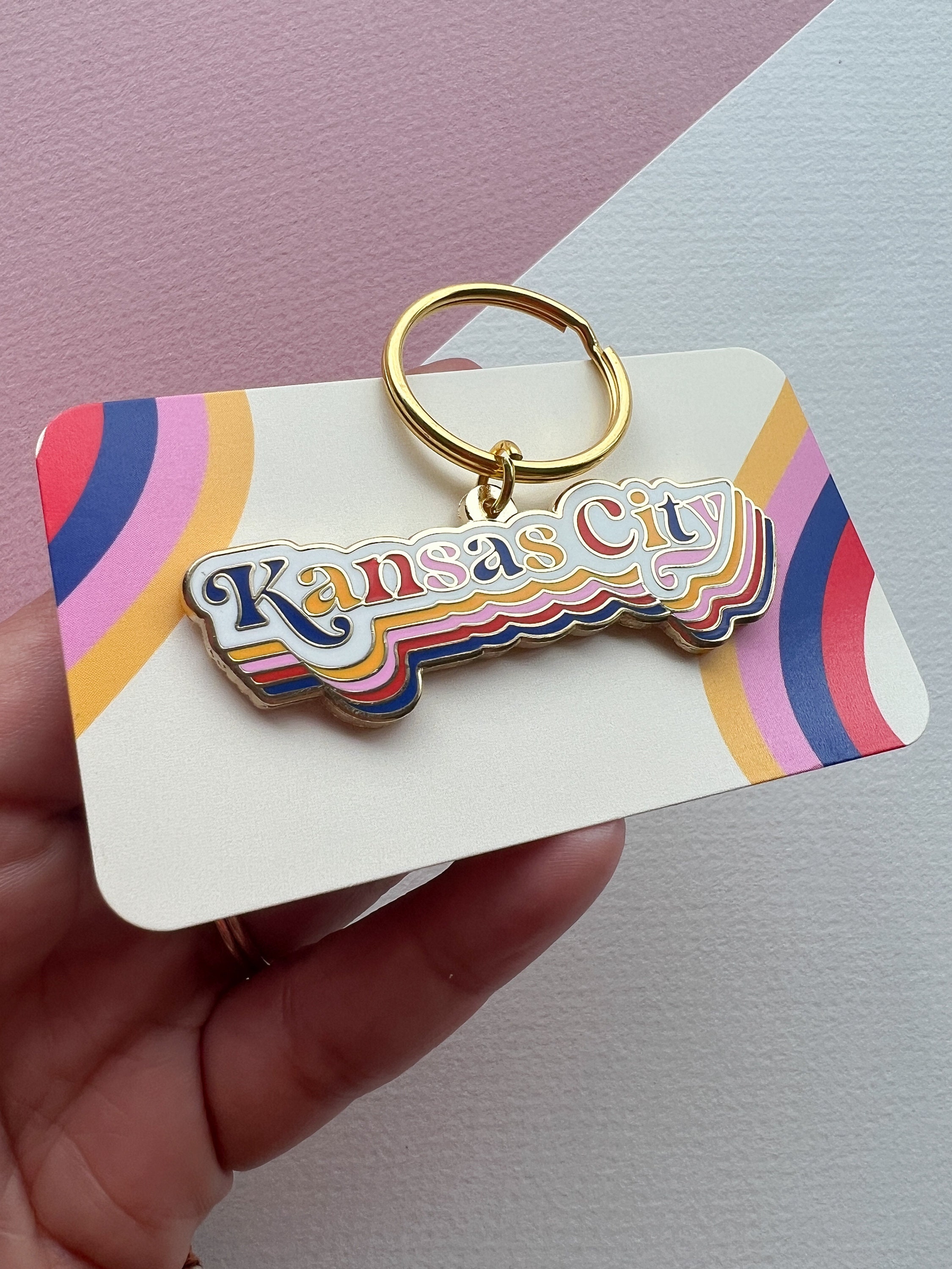Keychains Kansas Kansas City Hard Enamel Keychain - Etsy