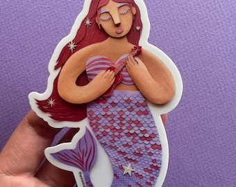 Pegatina inspirada en La Sirena / Lotería Mexicana