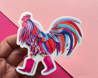 El Gallo Mexikanischer Loteria inspiriert Aufkleber