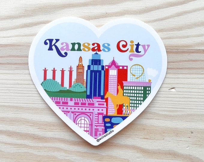 Kansas Stickers Kansas City Skyline Sticker - Etsy