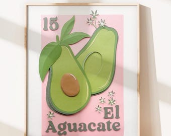 El Aguacate / Loteria-Inspired / Photo Print of Cut-Paper Artwork