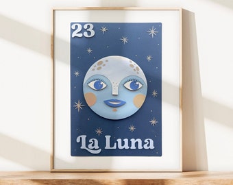 La Luna / Loteria-Inspired / Photo Print of Cut-Paper Artwork
