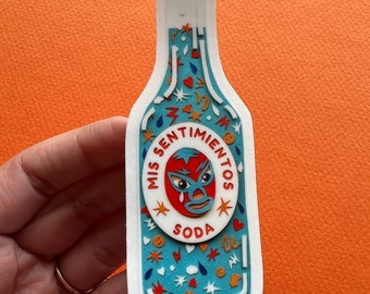 La Botella/Inspirada en la Lotería Mexicana Pegatina