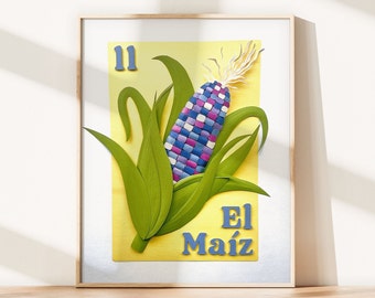 El Maíz / Loteria-Inspired / Photo Print of Cut-Paper Artwork