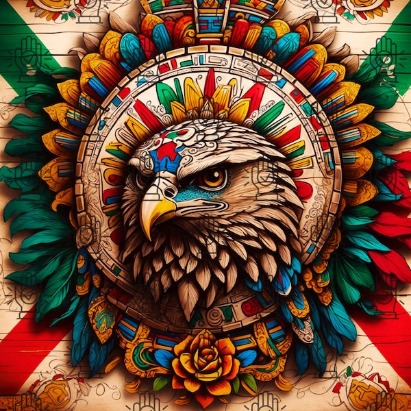 Aztec tumbler wrap png, Mexican flag png, mexican flag tumbler wrap, Aztec png, eagle tumbler wrap, eagle png Mexico png, mexico tumbler ong