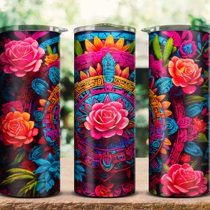 Aztec tumbler wrap, aztec png, Aztec, Aztec calendar tumbler wrap, Aztec calendar png, Aztec art, Aztec calendar design, mexicana png