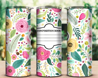 teacher tumbler wrap, teacher png, composition book tumbler wrap, composition book png, school tumbler wrap, student tumbler wrap, kid png