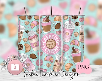 DIGITAL DOWNLOAD tumbler wrap, cafecito tumbler wrap, chisme png, cafectio y chisme png, png, cute png, coffe tumbler wrap, coffee png