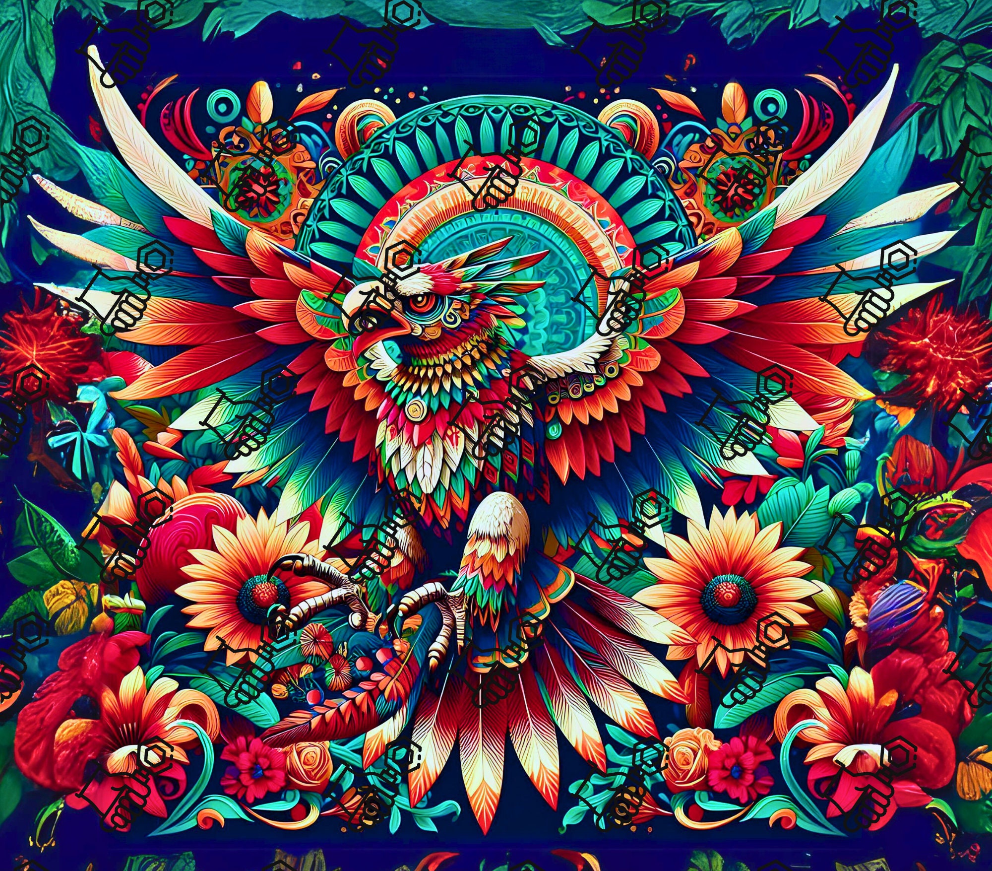 Aztec Png, Aztec Tumbler Wrap, Aztec Eagle Png, Aztec Eagle Tumbler ...