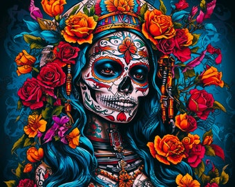Santa Muerte Tumbler Wrap, Santa Muerte Png, Schädel Tumbler Wrap, Schädel Png, Tag der Toten Tumbler Wrap, Tag der Toten Png, Mexiko Png
