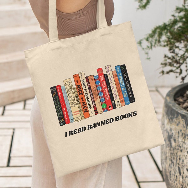 Book Tote Bag, Banned Books Tote Bag, Literary Tote Bag, Read Banned Books Tote Bag, Bookish Totebag, Reading Tote Bag, Library Bag
