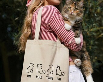 Cat Tote Bag: Cat Lover Gifts, Cat Mom Gifts, Cat Dad Gifts